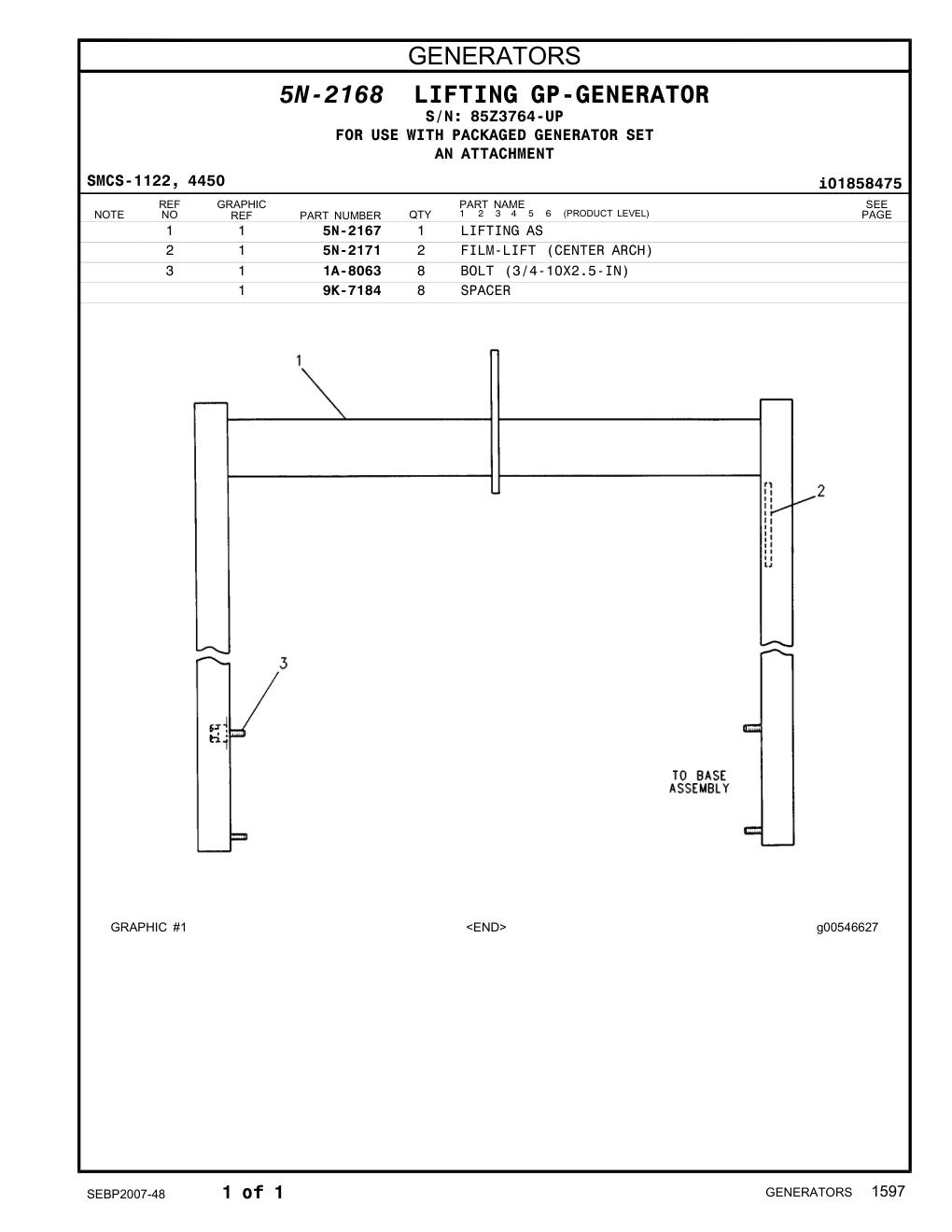 9K-7184 SPACER · S/N 85Z3764-UP CAT parts manual diagram