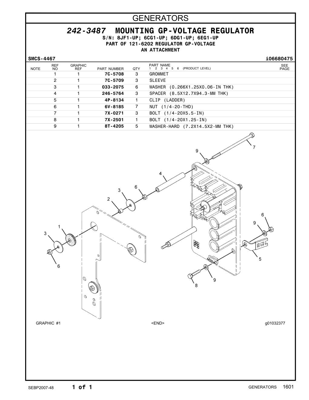 246-5764 SPACER (8.5X12.7X94.3-MM THK) CAT parts manual diagram