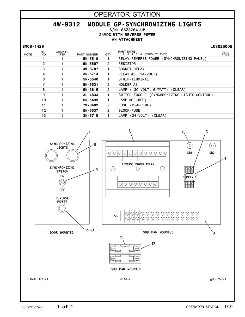 5N-5537 BLOCK-FUSE · S/N 85Z3764-UP CAT parts manual diagram