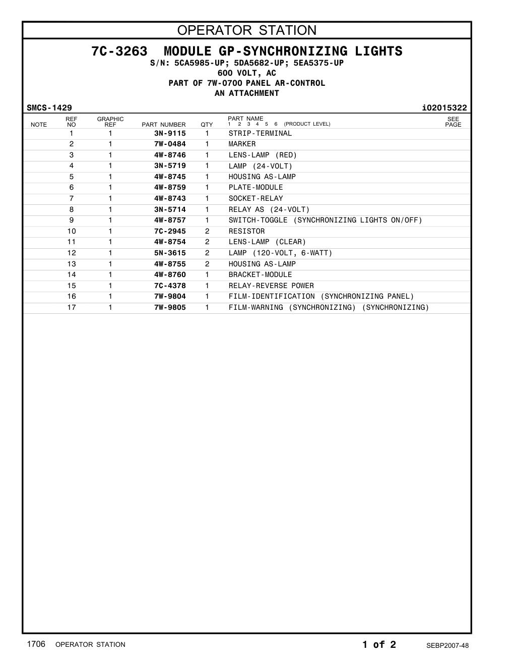 7C-4378 RELAY-REVERSE POWER CAT parts manual diagram