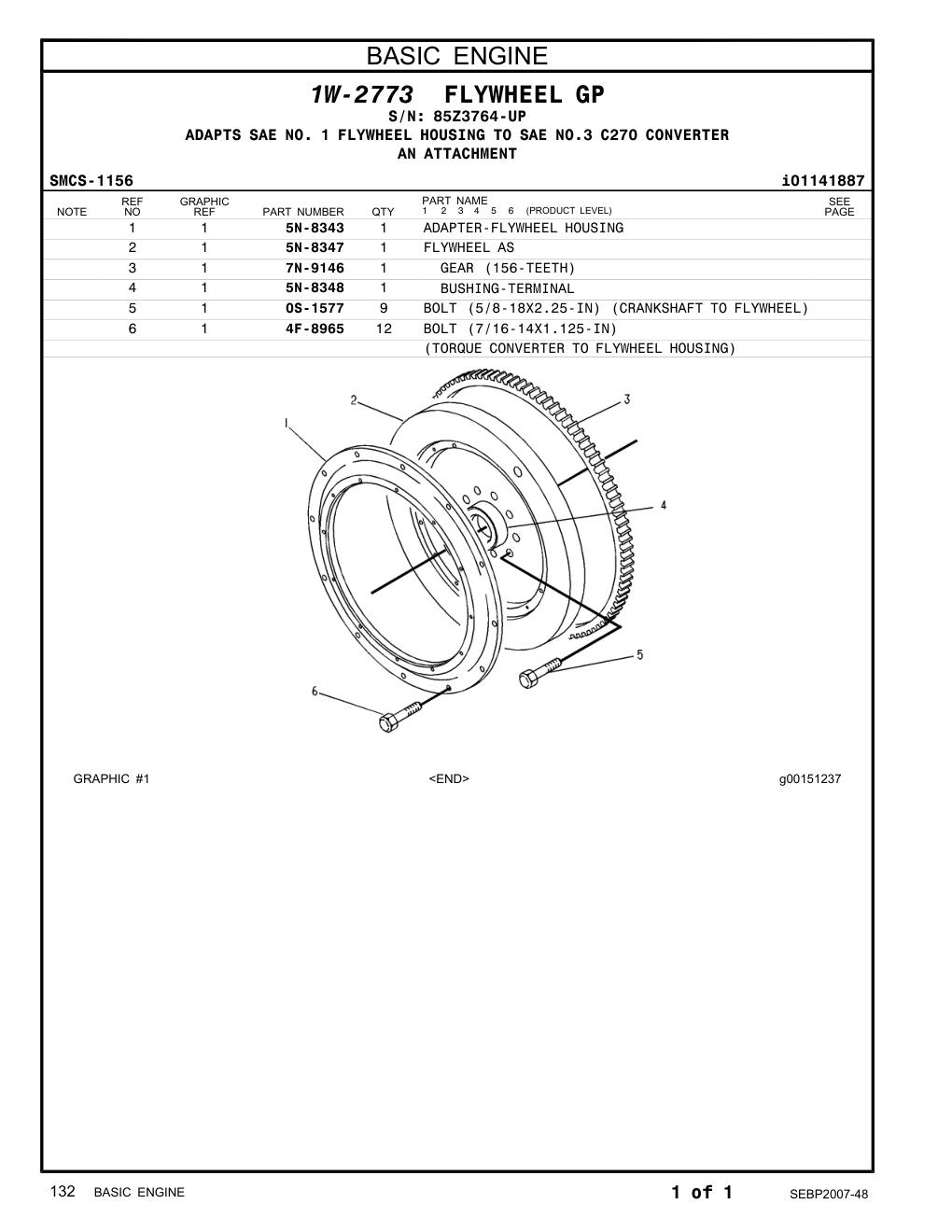 5N-8348 BUSHING-TERMINAL · S/N 85Z3764-UP CAT parts manual diagram