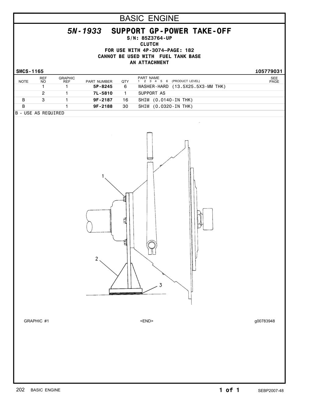 9F-2188 SHIM (0.0320-IN THK) · S/N 85Z3764-UP CAT parts manual diagram