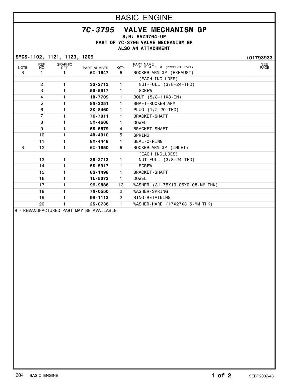 8M-4448 SEAL-O-RING · S/N 85Z3764-UP CAT parts manual diagram