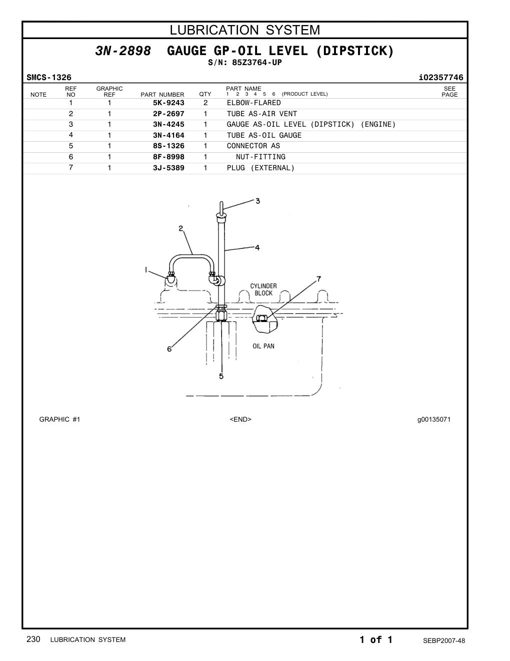 2P-2697 TUBE AS-AIR VENT · S/N 85Z3764-UP CAT parts manual diagram