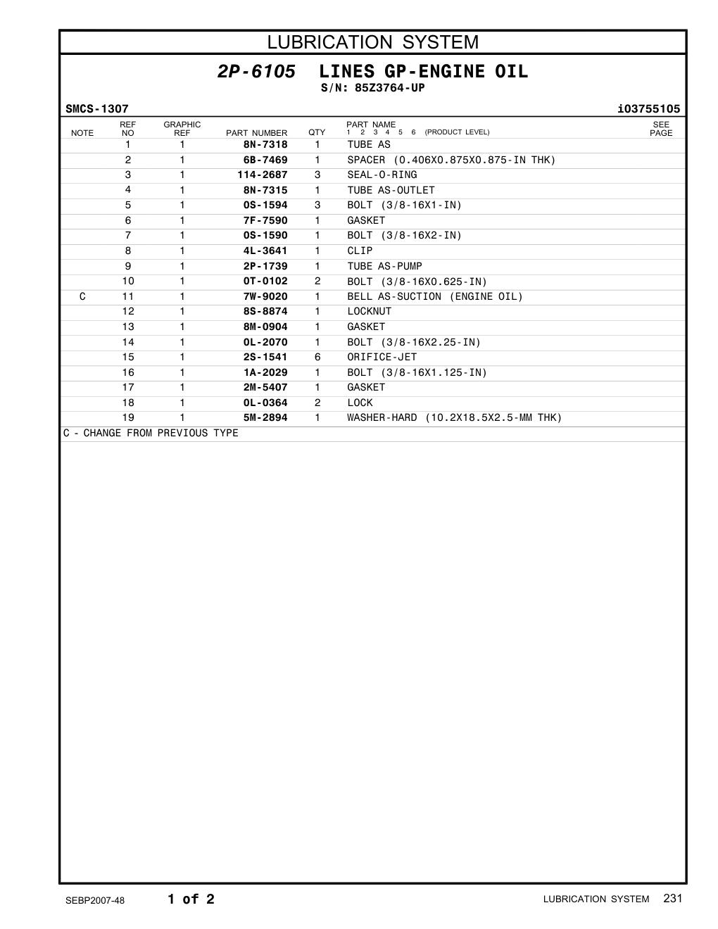 8M-0904 GASKET · S/N 85Z3764-UP CAT parts manual diagram