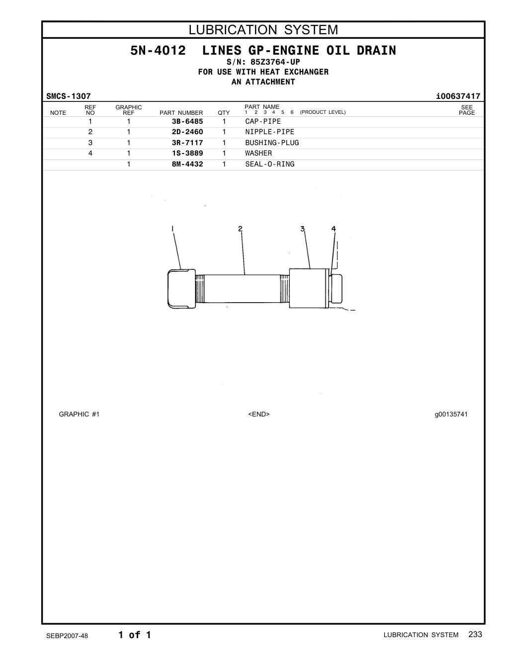 8M-4432 SEAL-O-RING · S/N 85Z3764-UP CAT parts manual diagram