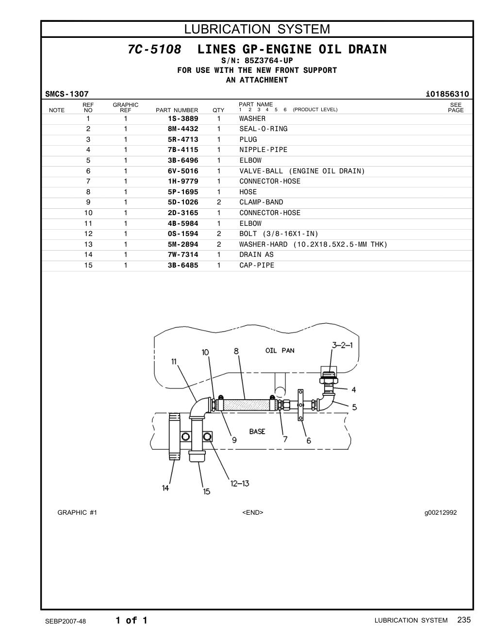 5R-4713 PLUG · S/N 85Z3764-UP CAT parts manual diagram