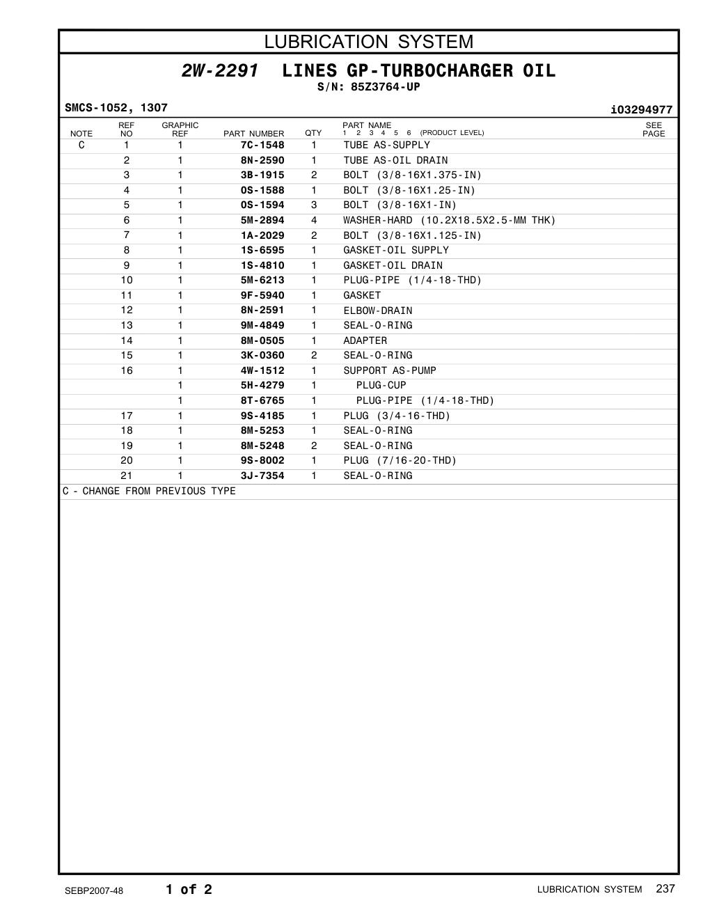 5H-4279 PLUG-CUP · S/N 85Z3764-UP CAT parts manual diagram