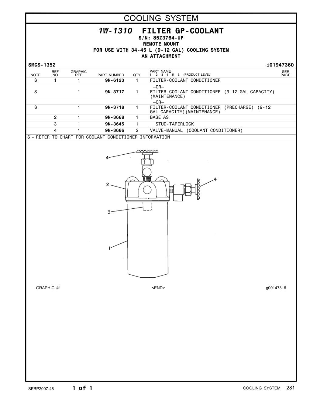 9N-3645 STUD-TAPERLOCK · S/N 85Z3764-UP CAT parts manual diagram