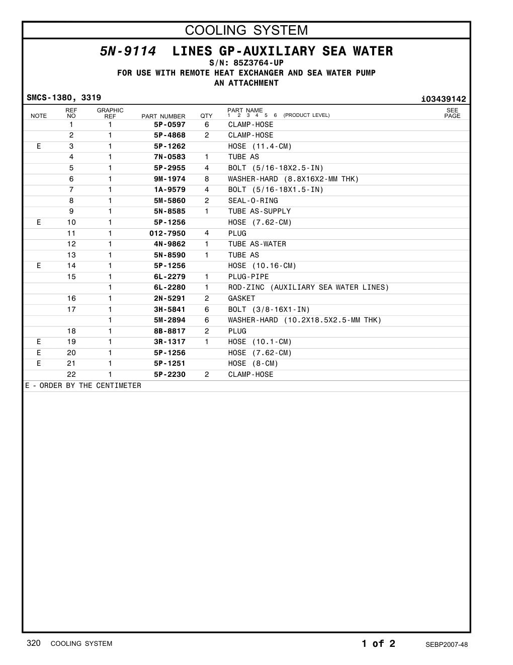 5P-4868 CLAMP-HOSE · S/N 85Z3764-UP CAT parts manual diagram