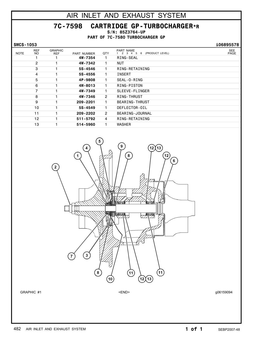 4M-8013 RING-PISTON · S/N 85Z3764-UP CAT parts manual diagram
