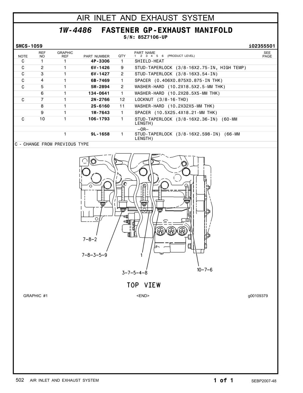 2S-6160 WASHER-HARD (10.2X32X5-MM THK) · S/N 85Z7106-UP CAT parts manual diagram