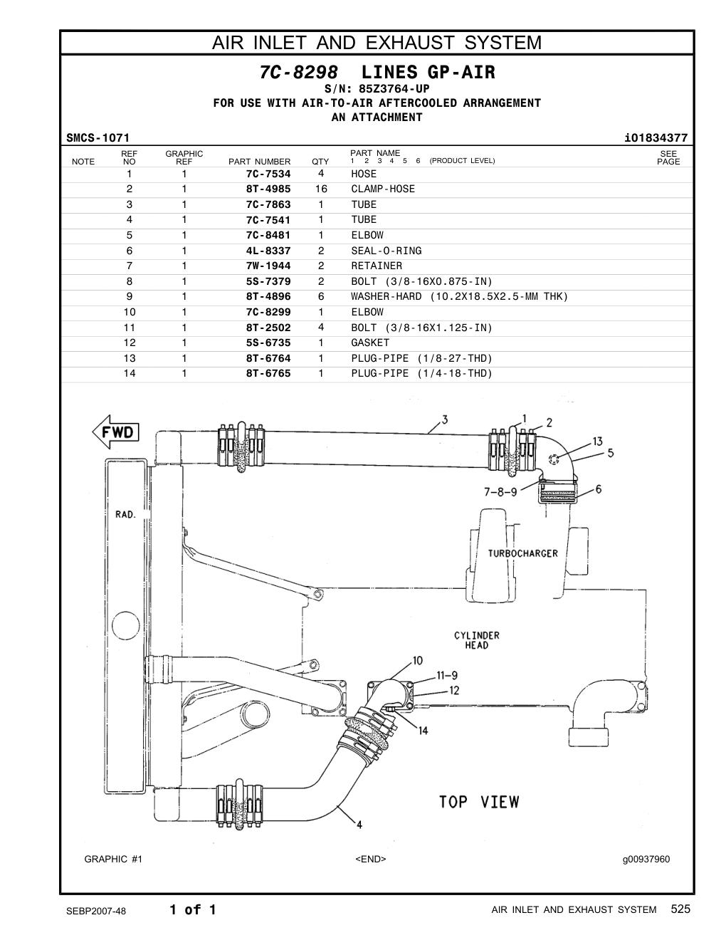 7W-1944 RETAINER · S/N 85Z3764-UP CAT parts manual diagram