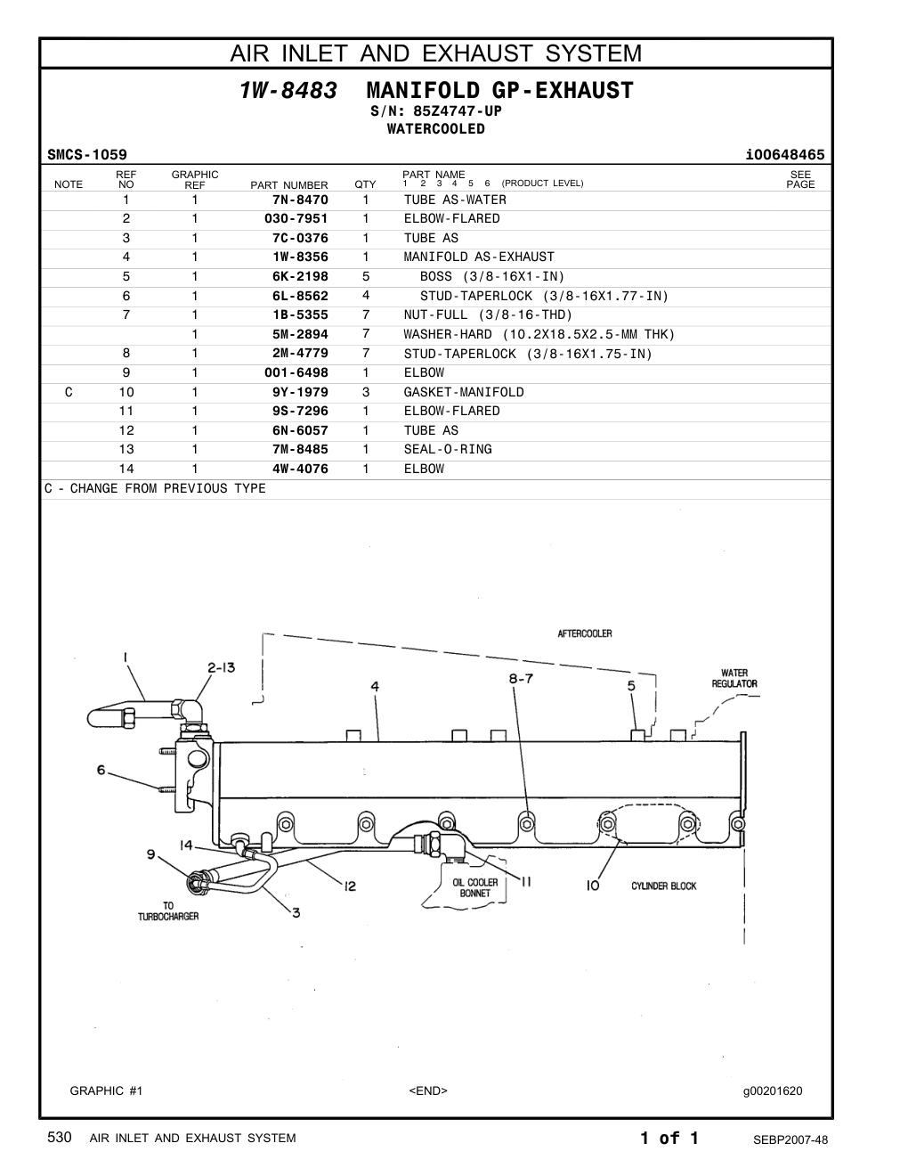 001-6498 ELBOW · S/N 85Z4747-UP CAT parts manual diagram