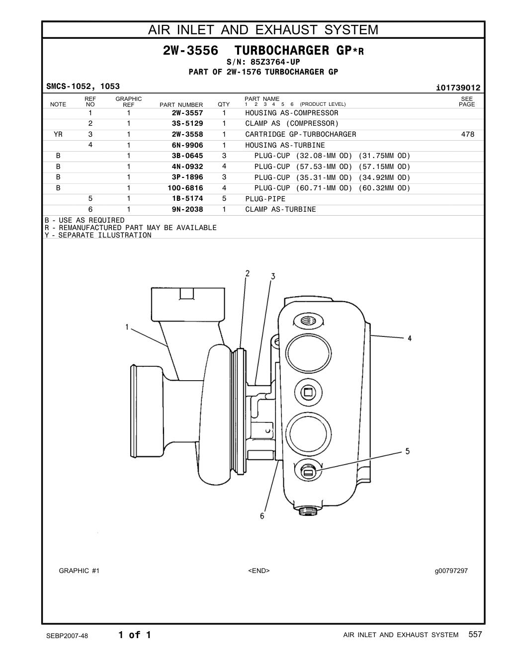 3S-5129 CLAMP AS (COMPRESSOR) · S/N 85Z3764-UP CAT parts manual diagram