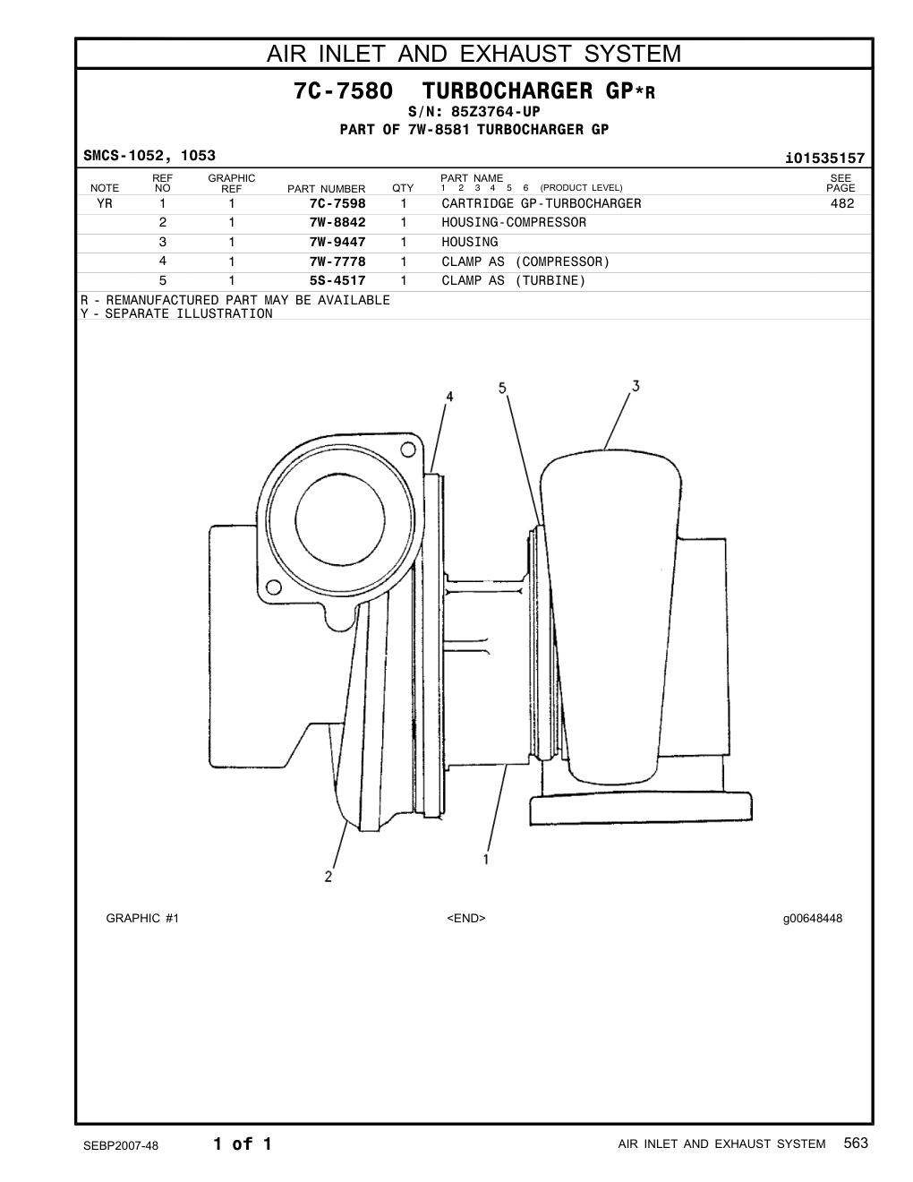 5S-4517 CLAMP AS (TURBINE) · S/N 85Z3764-UP CAT parts manual diagram