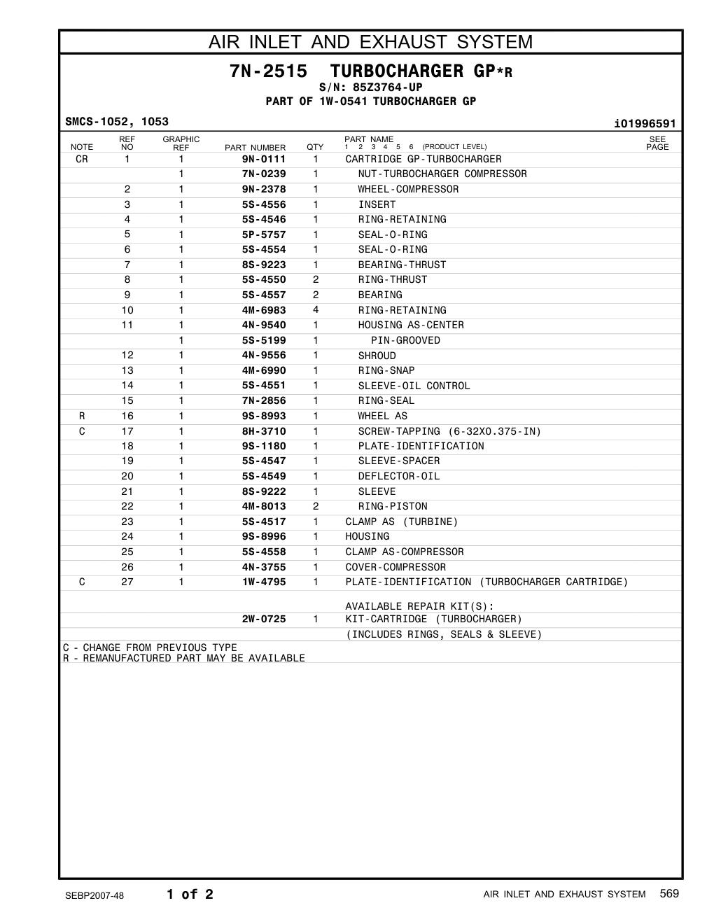 5S-4558 CLAMP AS-COMPRESSOR · S/N 85Z3764-UP CAT parts manual diagram