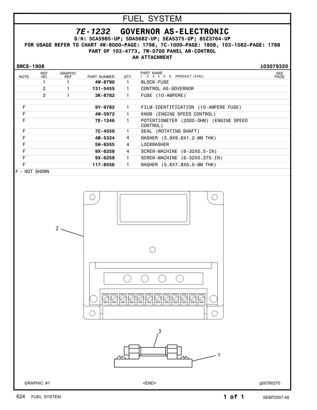 3K-8782 FUSE (10-AMPERE) CAT parts manual diagram