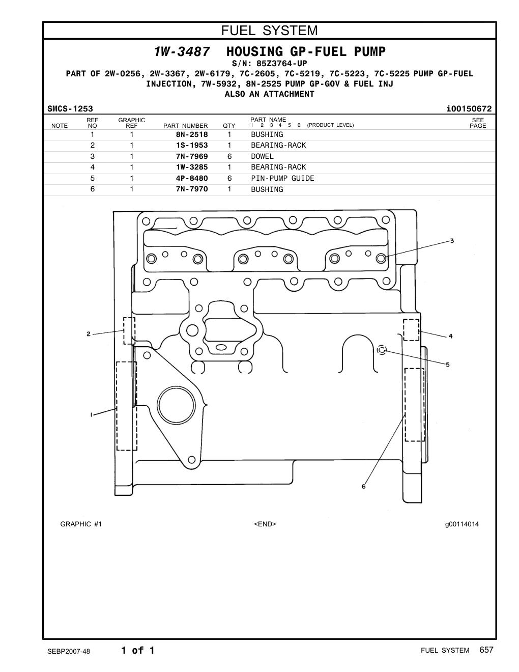 7N-7969 DOWEL · S/N 85Z3764-UP CAT parts manual diagram