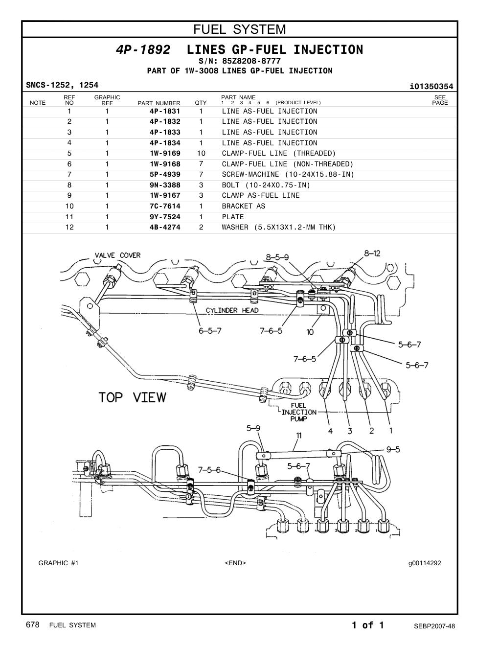 9Y-7524 PLATE · S/N 85Z8208-8777 CAT parts manual diagram