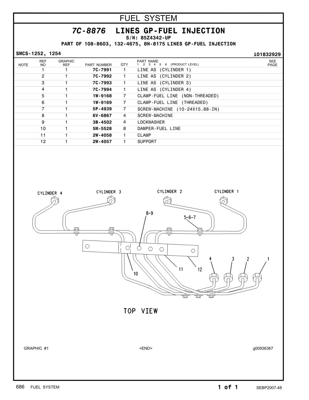 2W-4058 CLAMP · S/N 85Z4342-UP CAT parts manual diagram