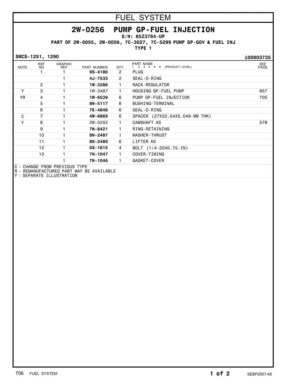 7E-4846 SEAL-O-RING (ID=26.64mm) · S/N 85Z3764-UP CAT parts manual diagram