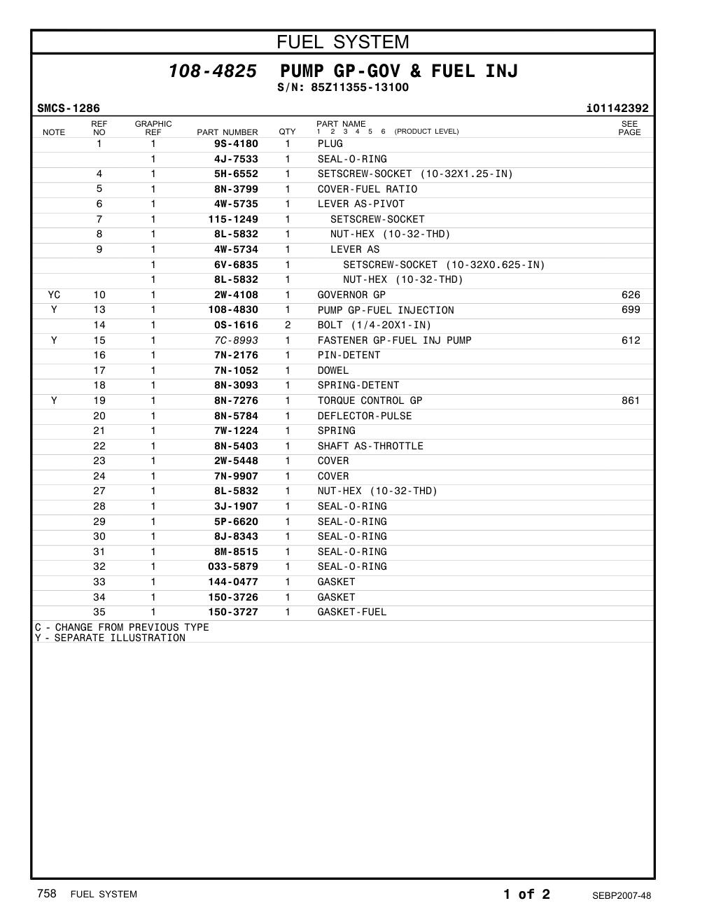 8J-8343 SEAL-O-RING · S/N 85Z11355-13100 CAT parts manual diagram
