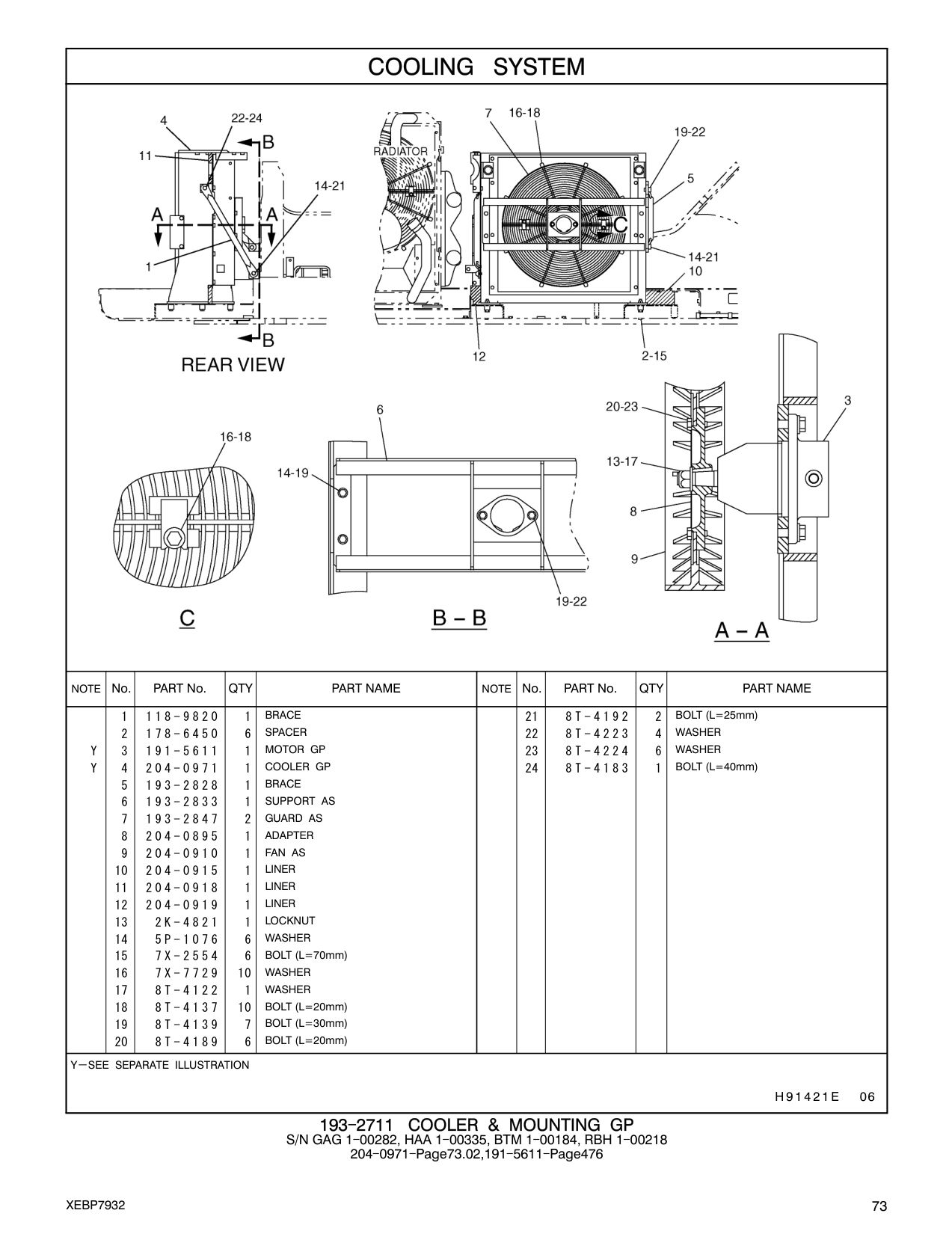 204-0910 FAN AS CAT parts manual diagram
