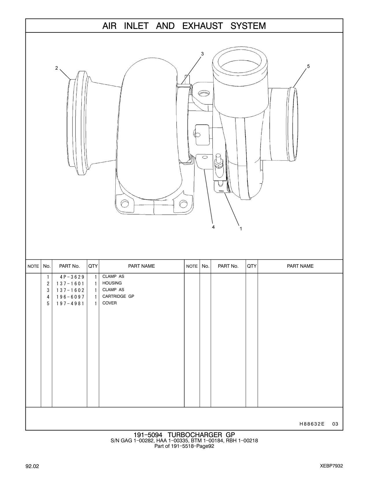 4P-3629 CLAMP AS-COMPRESSOR CAT parts manual diagram