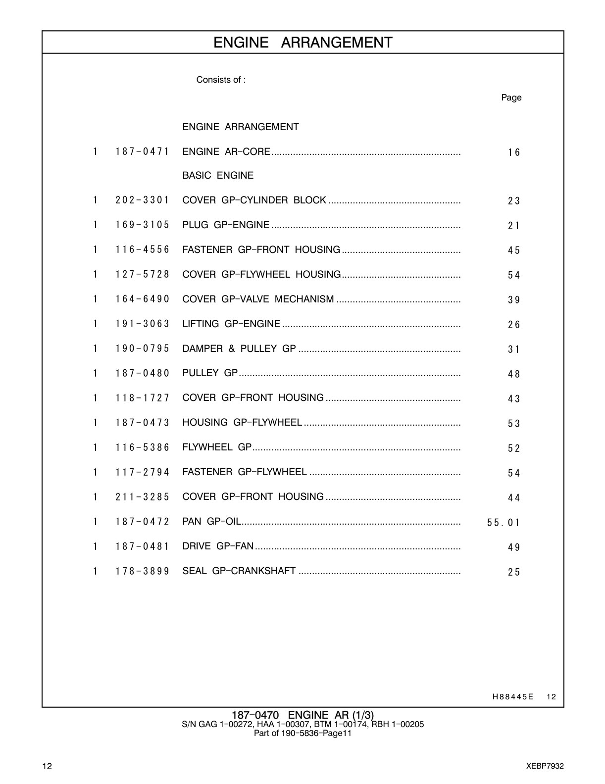 164-6490 COVER GP-VALVE MECHANISM CAT parts manual diagram
