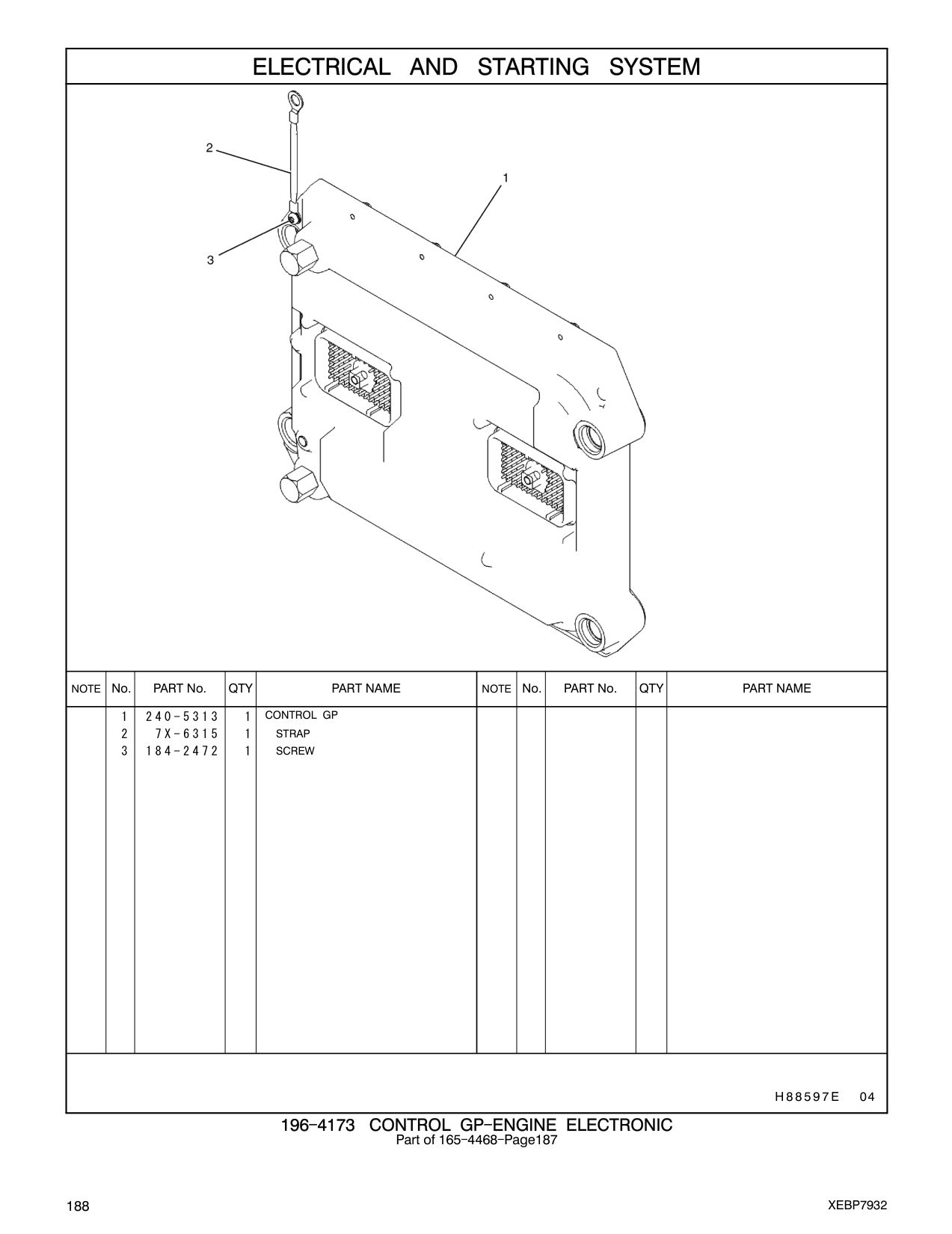 240-5313 CONTROL GP CAT parts manual diagram