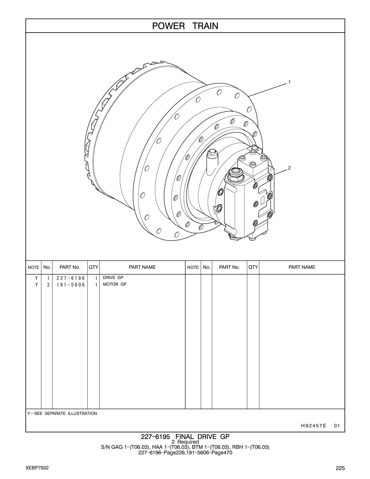 227-6196 DRIVE GP CAT parts manual diagram