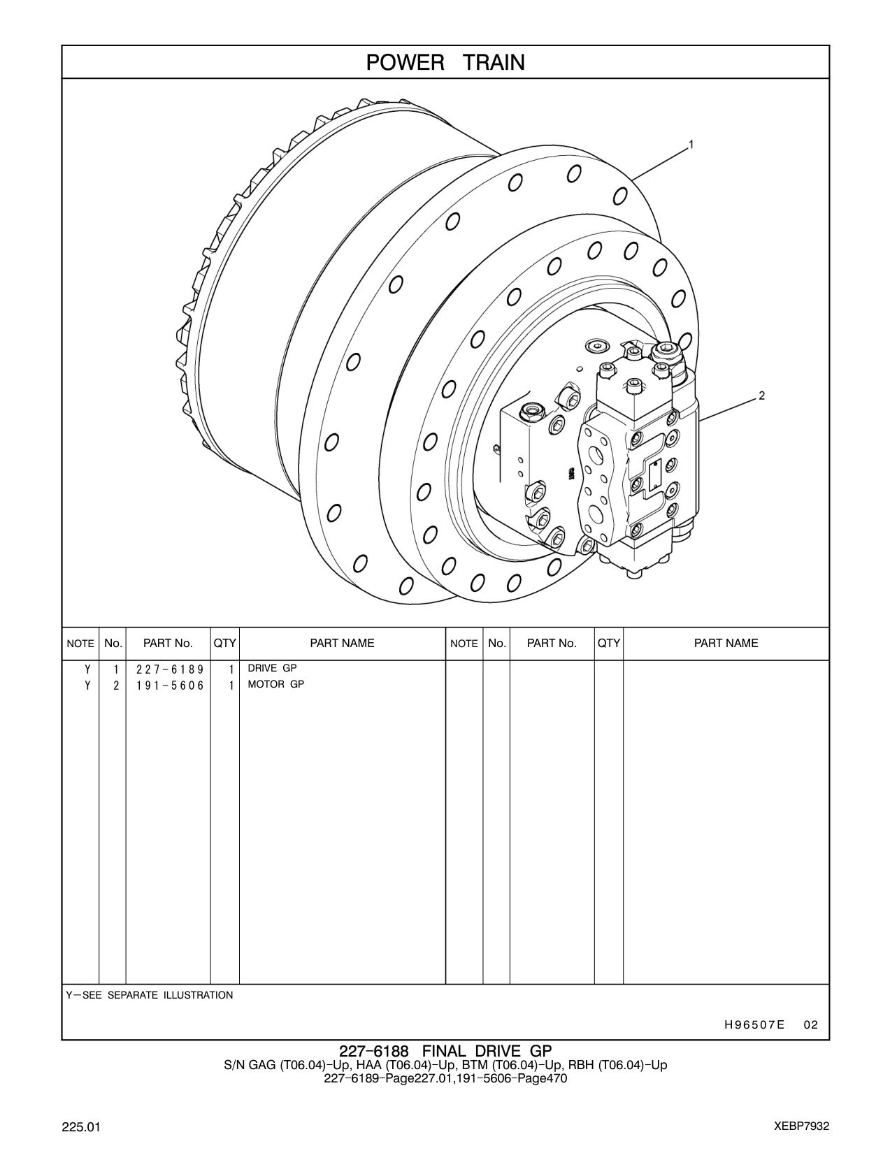 227-6189 DRIVE GP CAT parts manual diagram