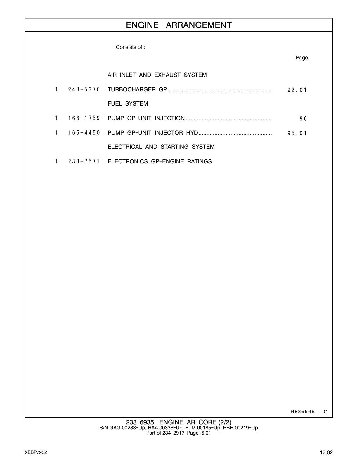 165-4450 PUMP GP-UNIT INJECTOR HYD CAT parts manual diagram