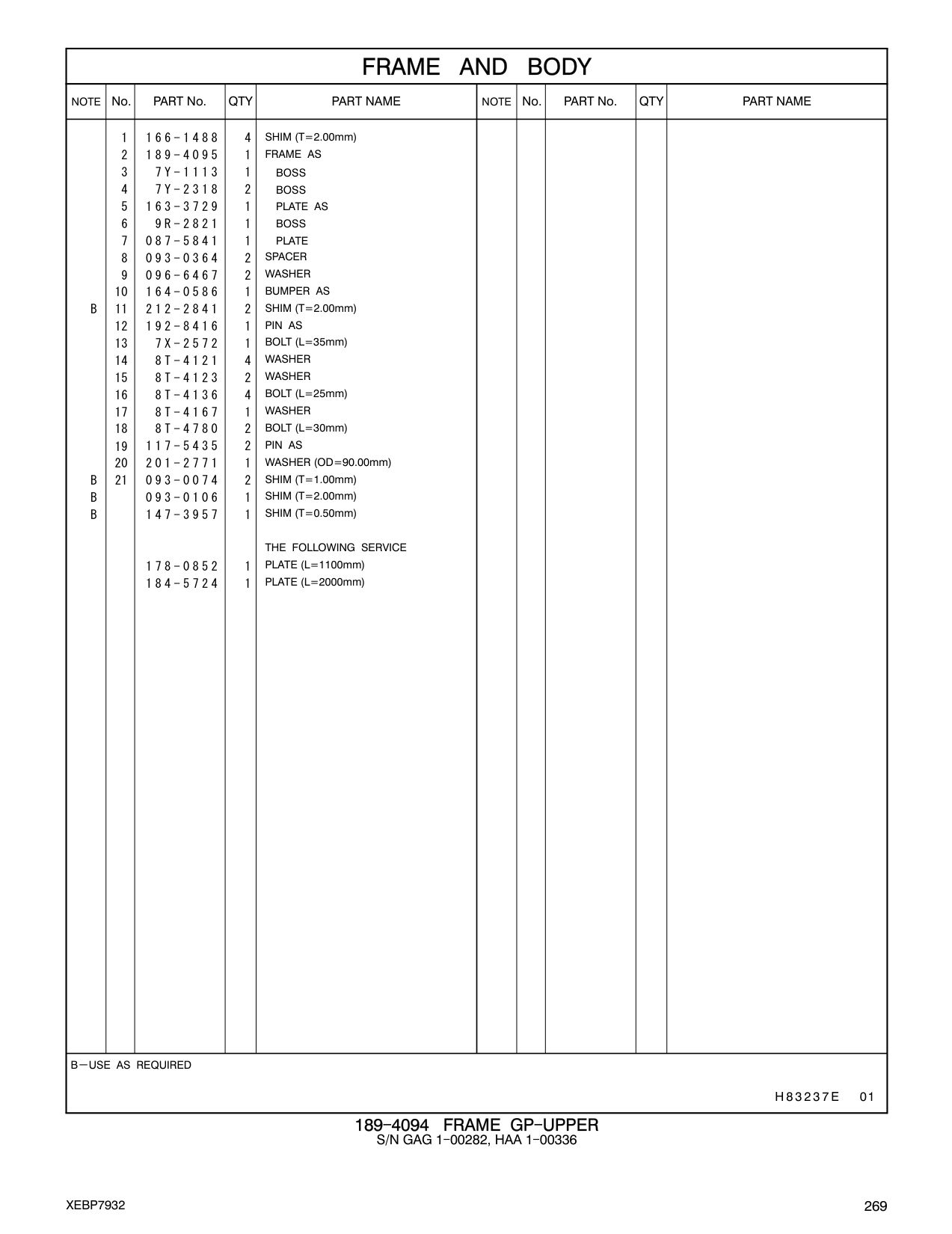 7Y-2318 BOSS CAT parts manual diagram