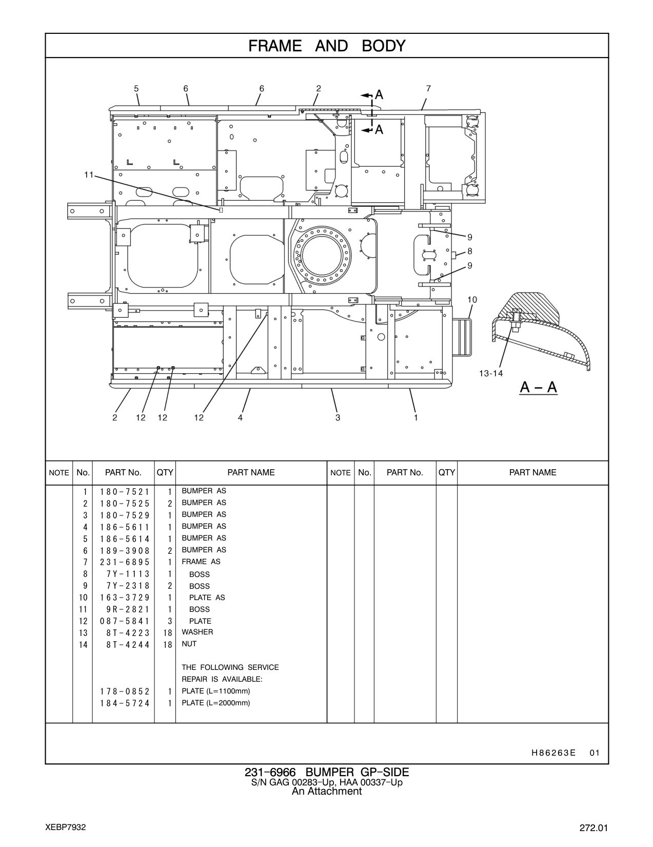 231-6895 FRAME AS CAT parts manual diagram