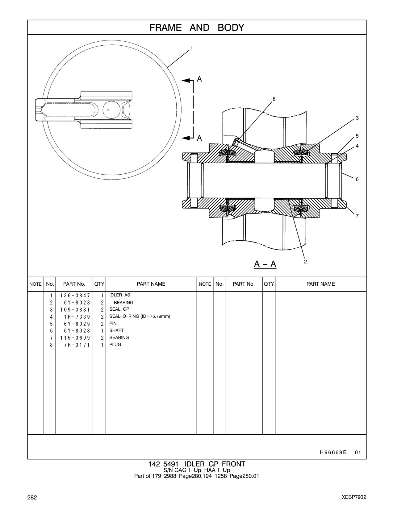 6Y-8029 PIN CAT parts manual diagram
