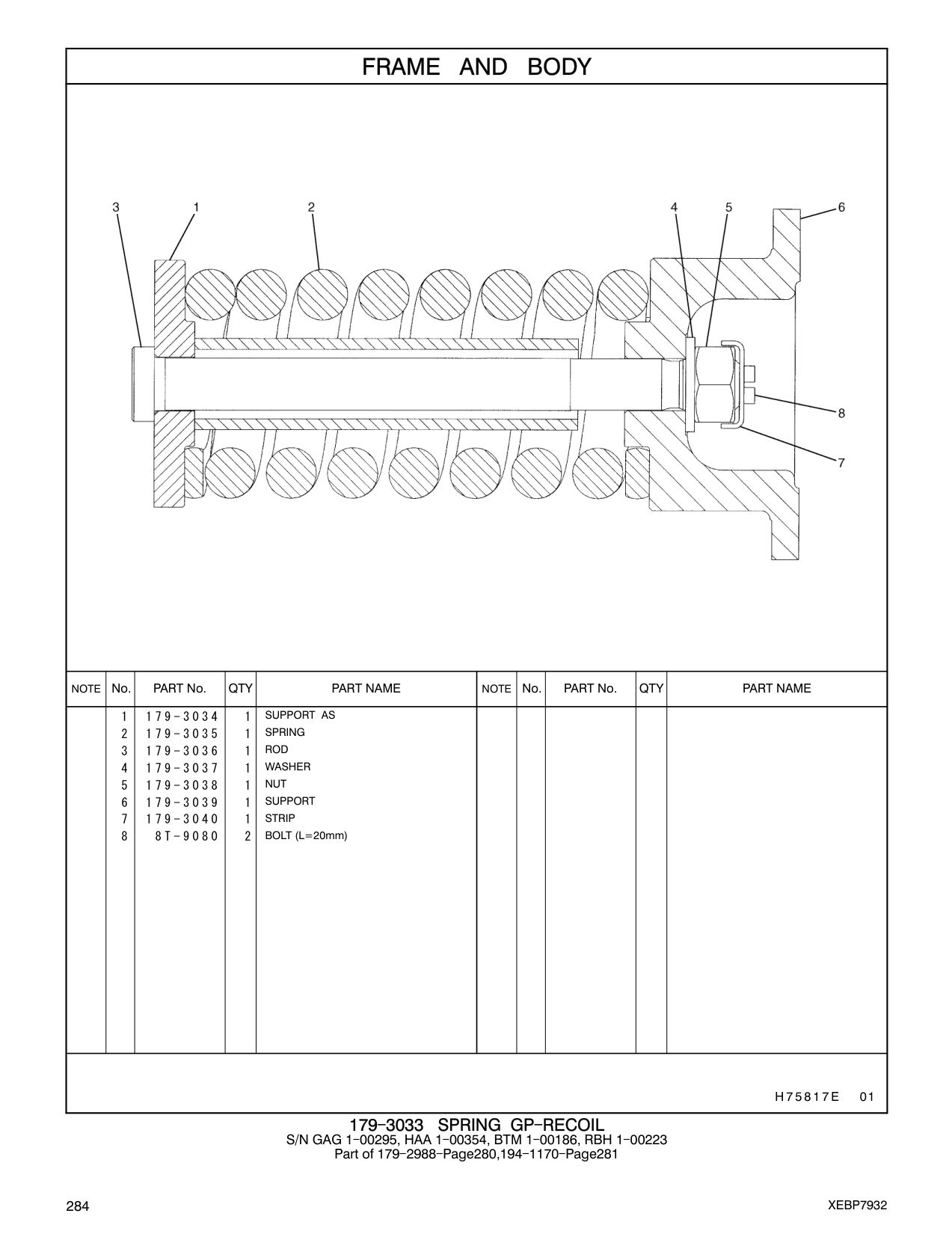 179-3040 STRIP CAT parts manual diagram