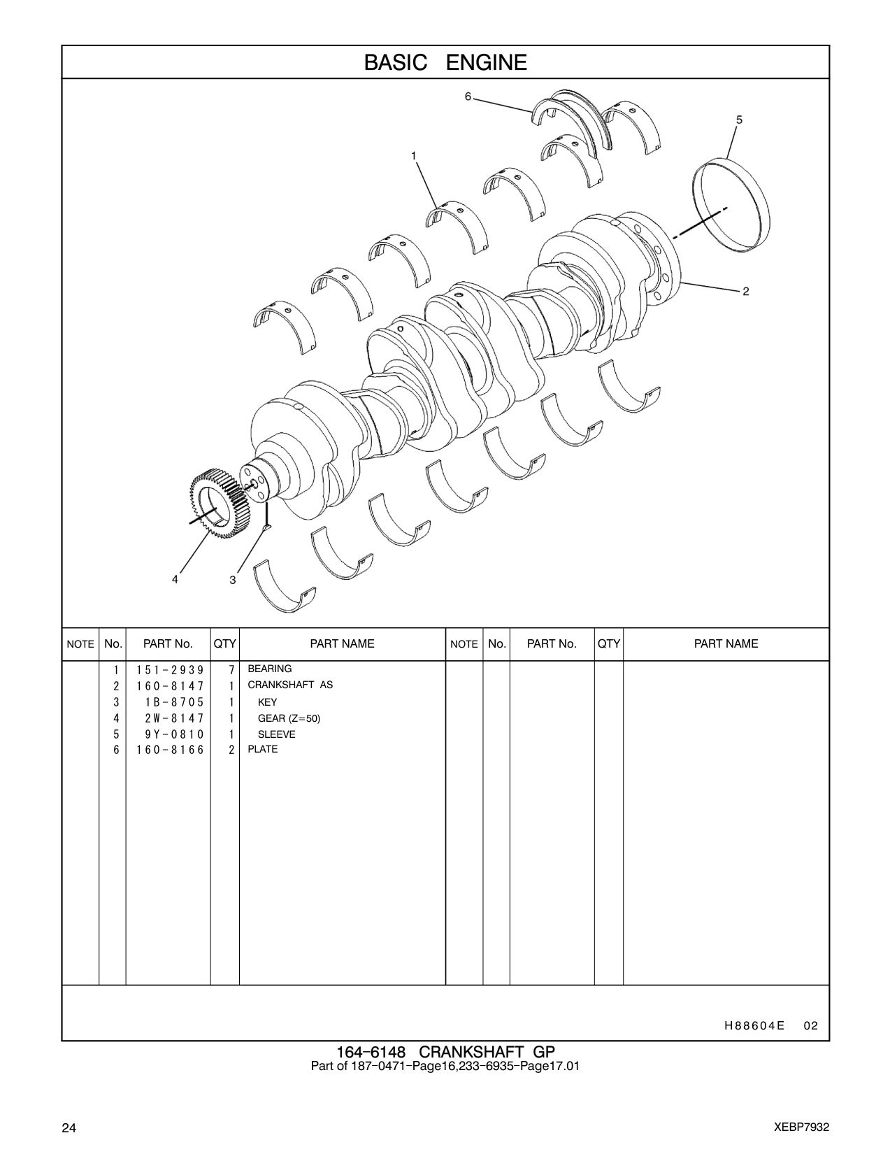 160-8147 CRANKSHAFT AS CAT parts manual diagram