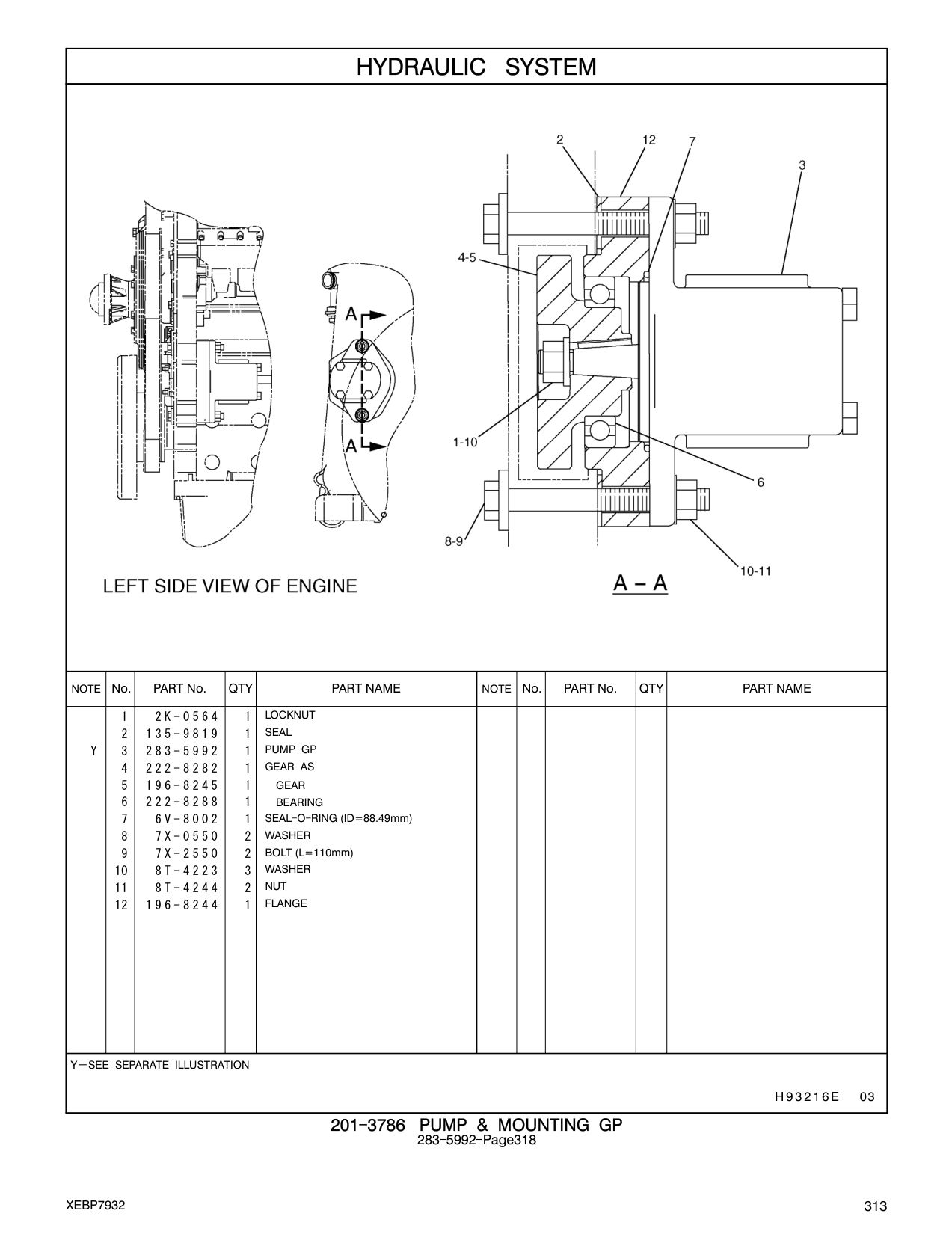 283-5992 PUMP GP CAT parts manual diagram