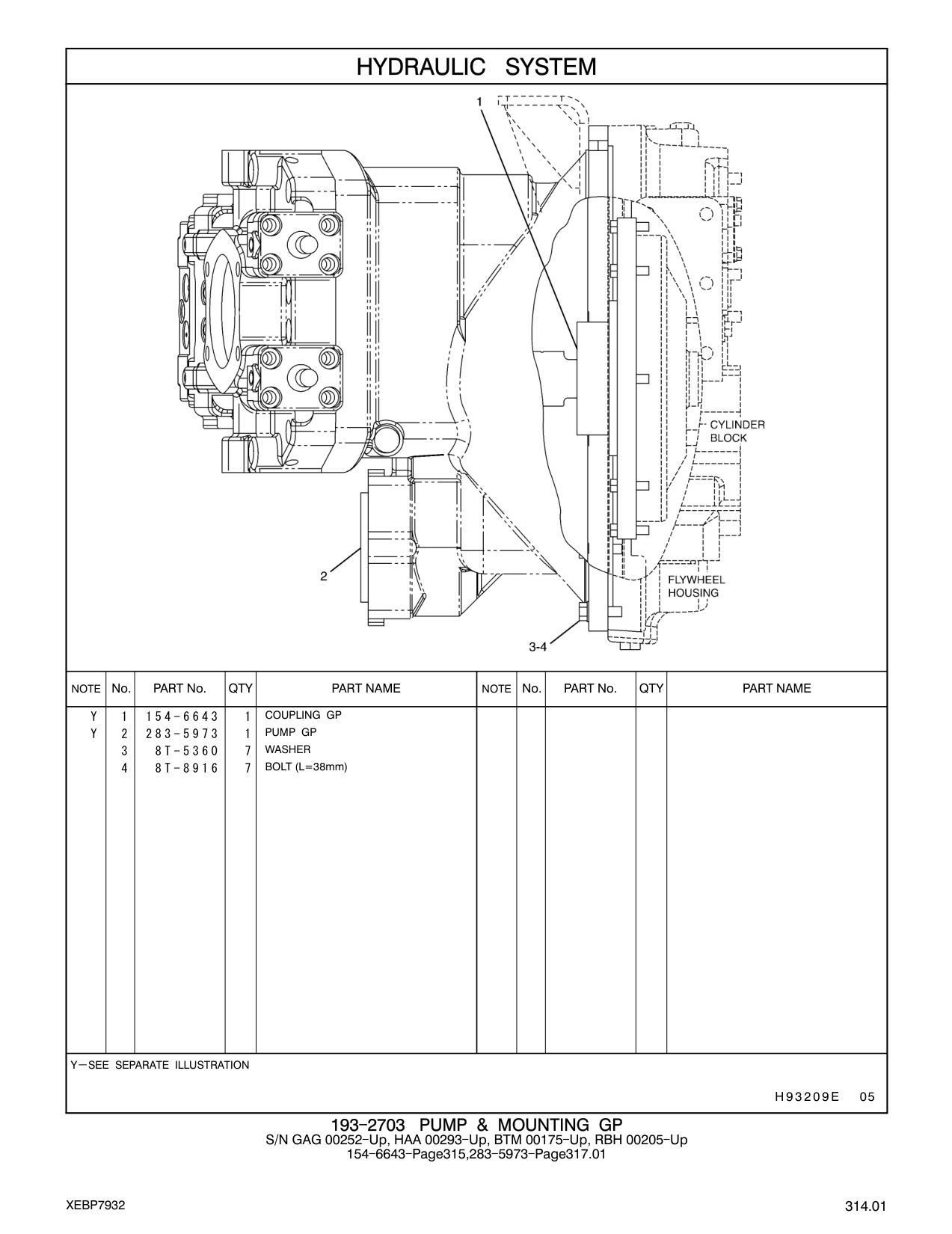 283-5973 PUMP GP CAT parts manual diagram