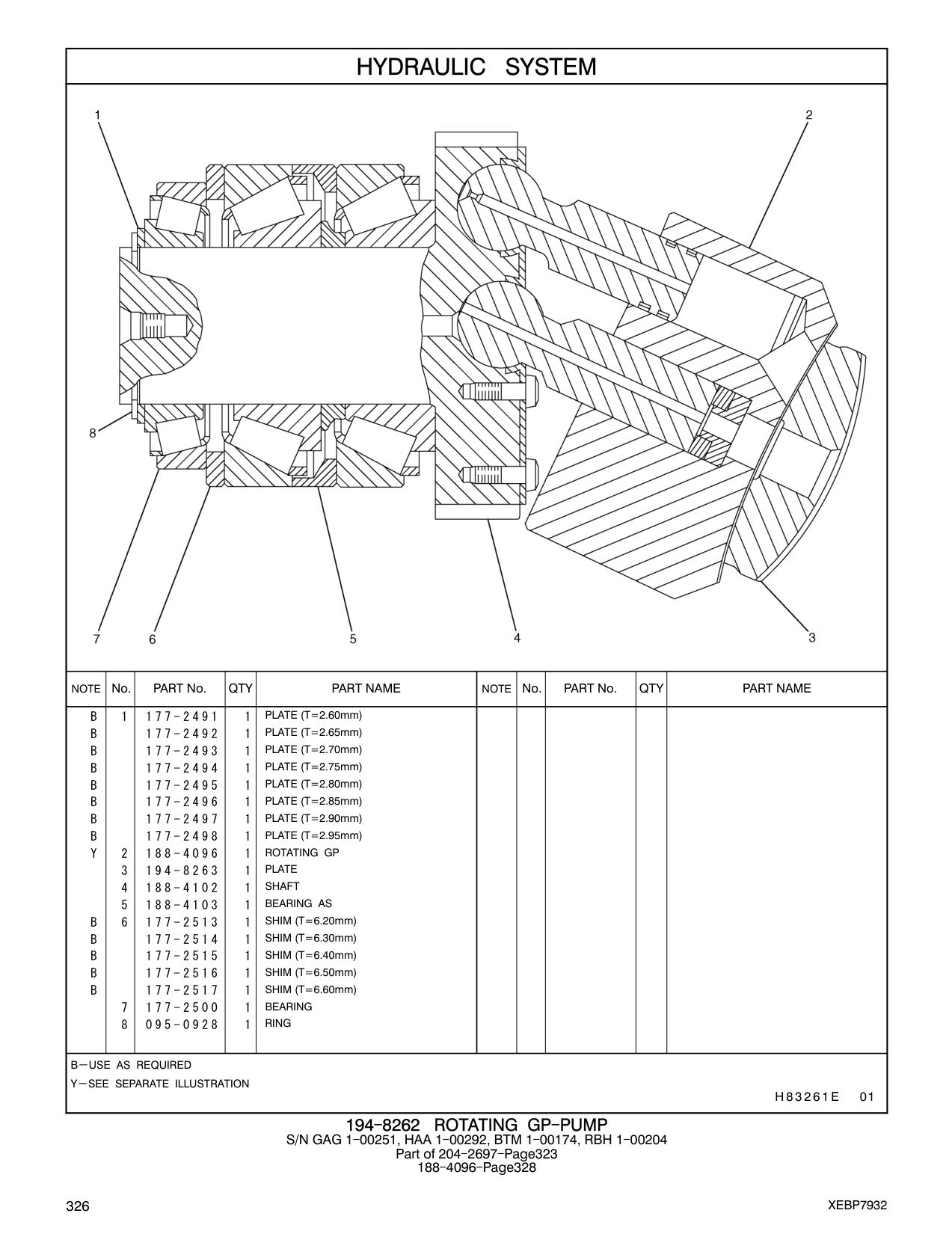 188-4096 ROTATING GP CAT parts manual diagram