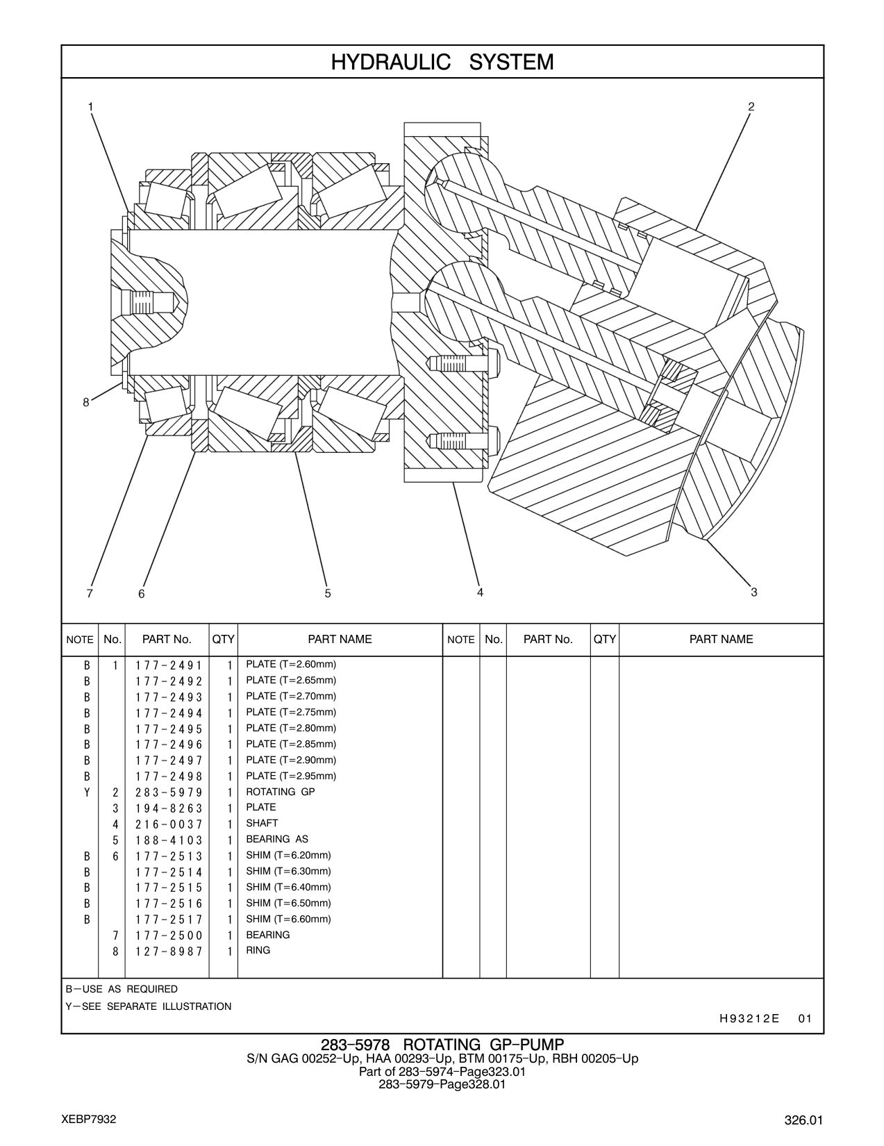 216-0037 SHAFT CAT parts manual diagram