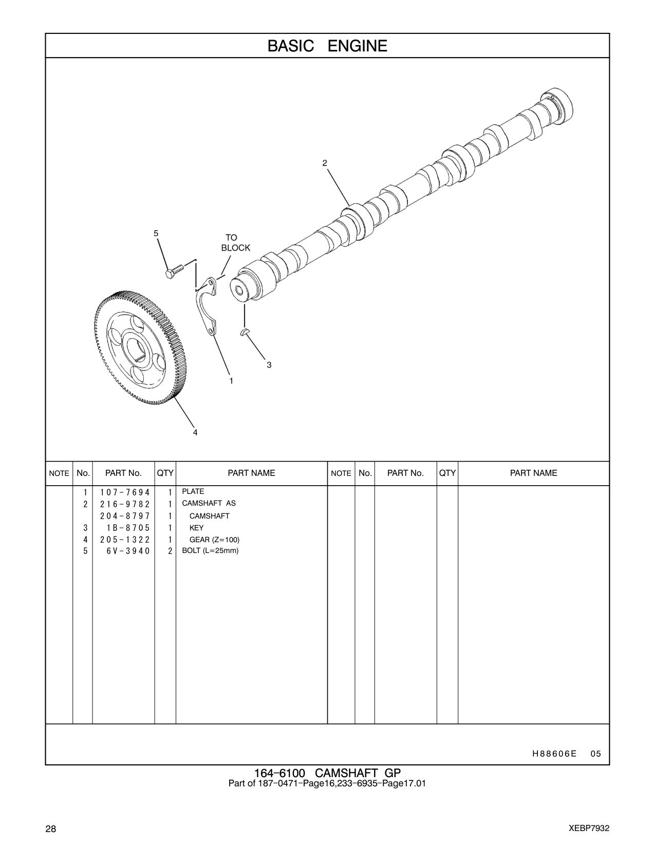 216-9782 CAMSHAFT AS CAT parts manual diagram
