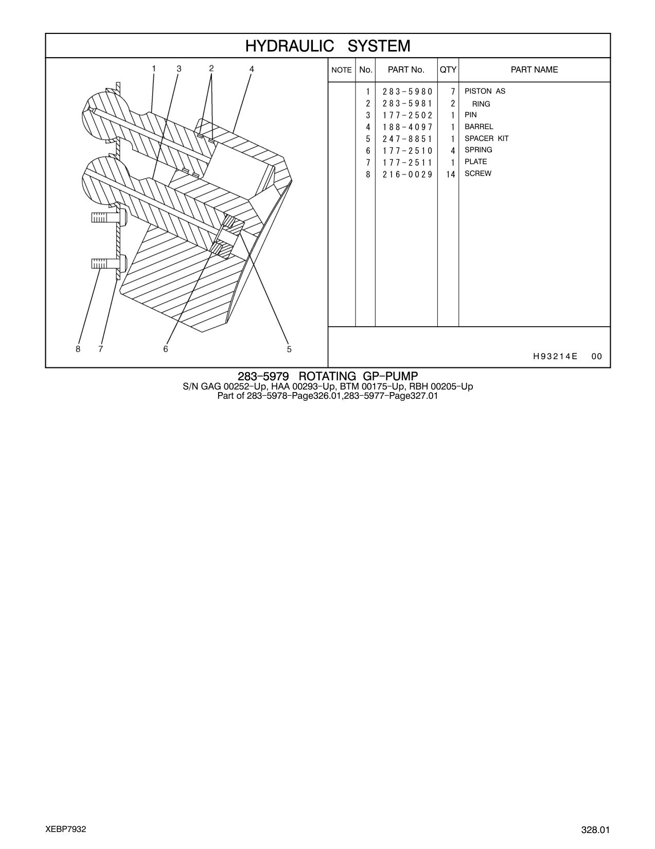 247-8851 SPACER KIT CAT parts manual diagram