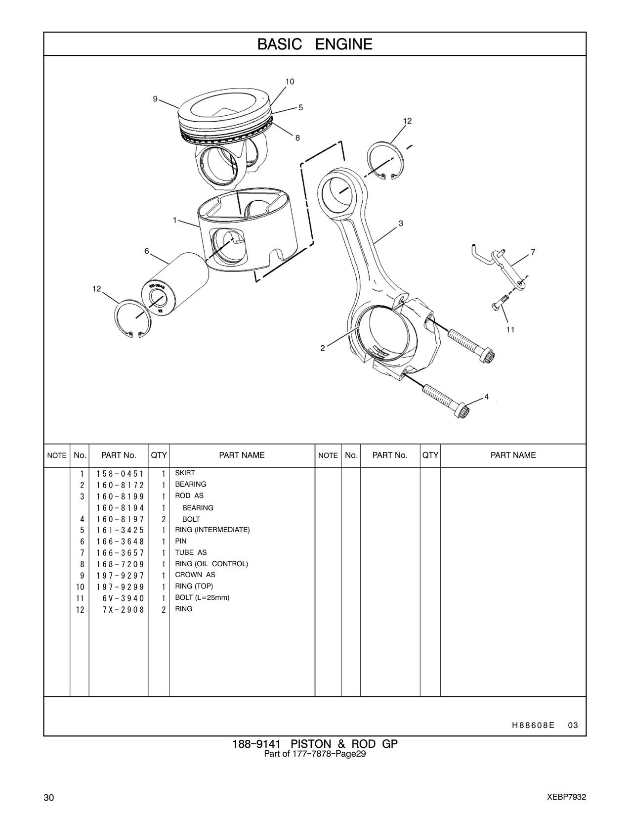 166-3648 PIN-PISTON CAT parts manual diagram