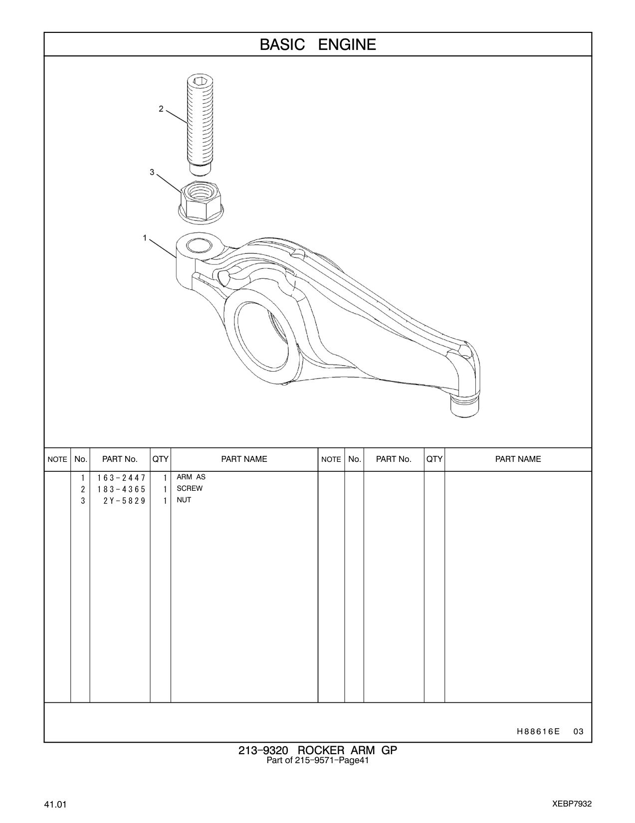 163-2447 ARM AS CAT parts manual diagram