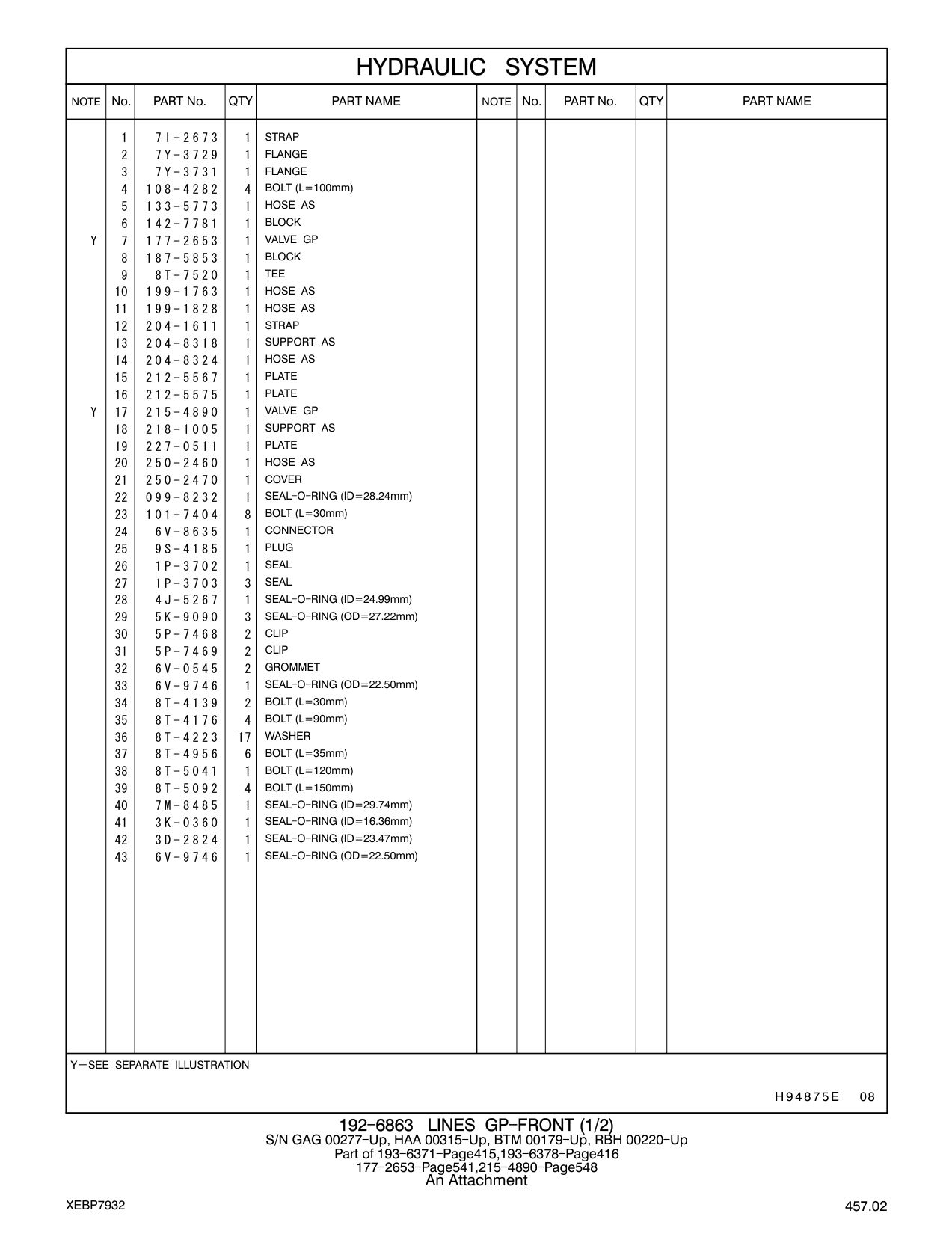 250-2460 HOSE AS CAT parts manual diagram