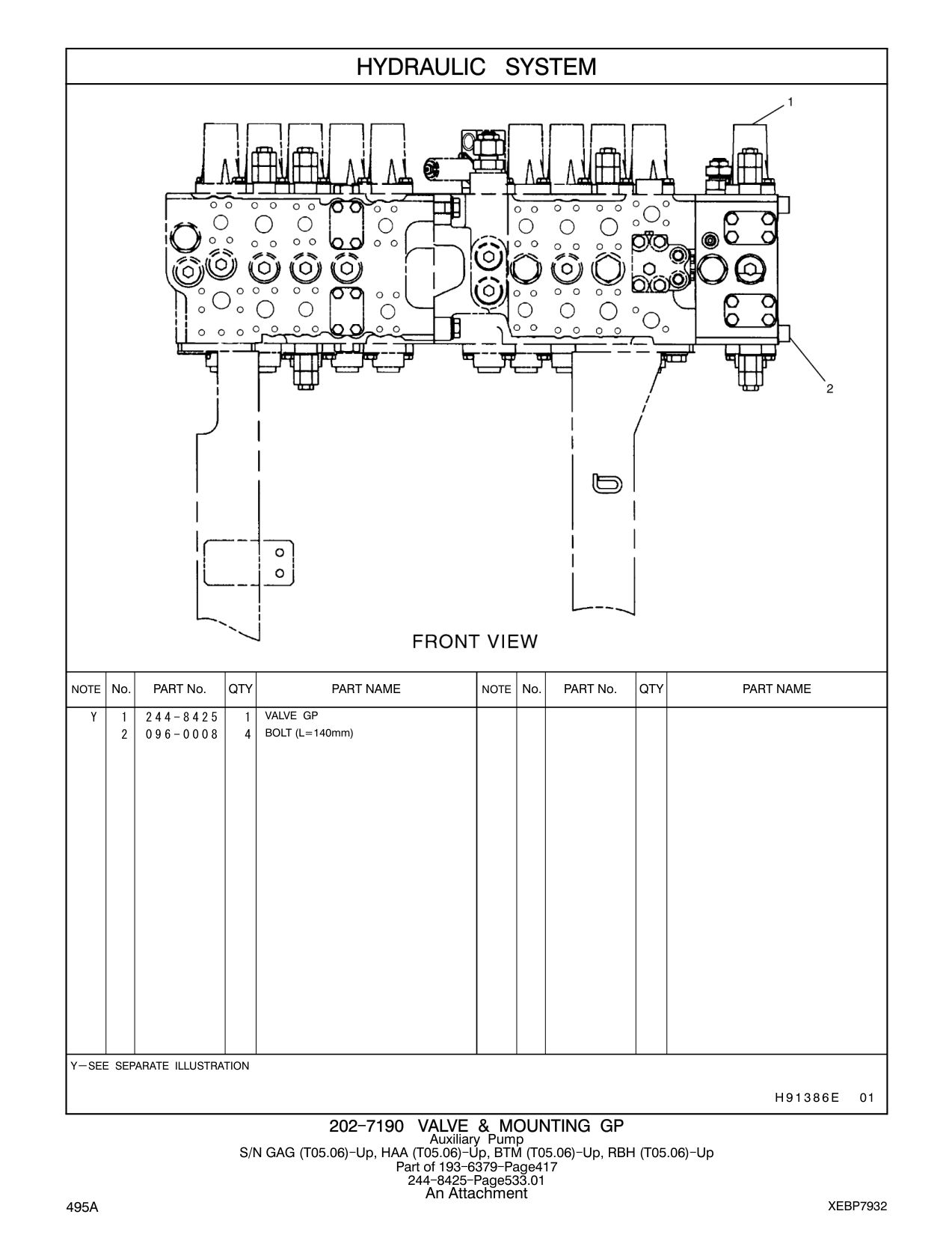 244-8425 VALVE GP CAT parts manual diagram