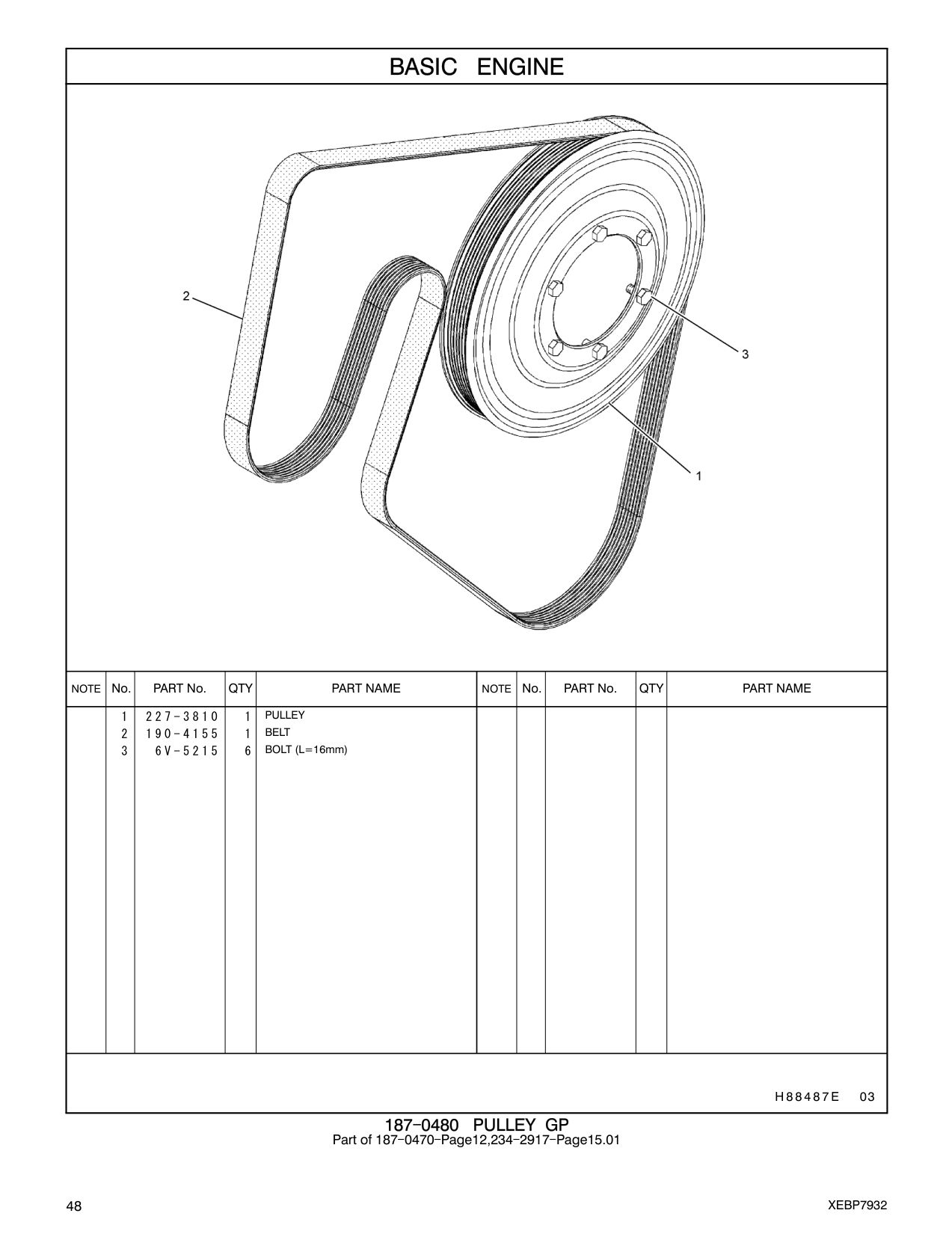 227-3810 PULLEY CAT parts manual diagram